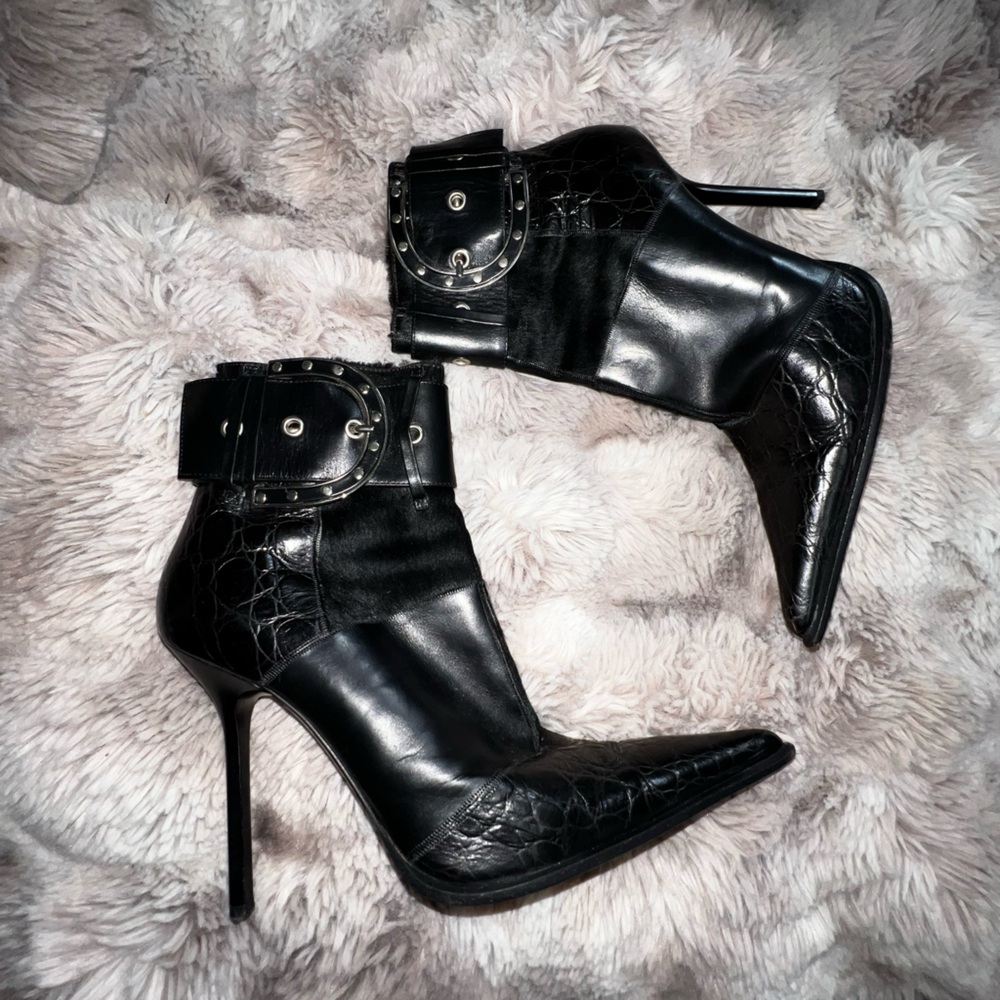 RARE COLLECTOR'S PIECE: Gianmarco Lorenzi Y2K "Couture" Stiletto Ankle Boots